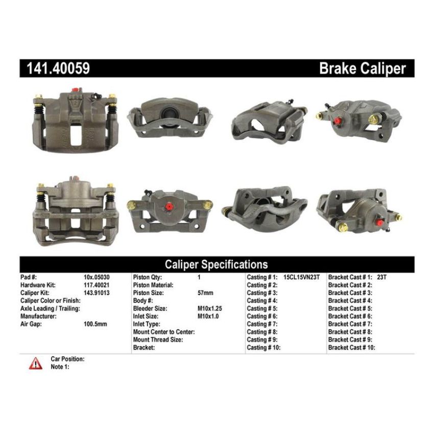 CENTRIC PARTS 141.40059 Centric Semi-Loaded Brake Caliper