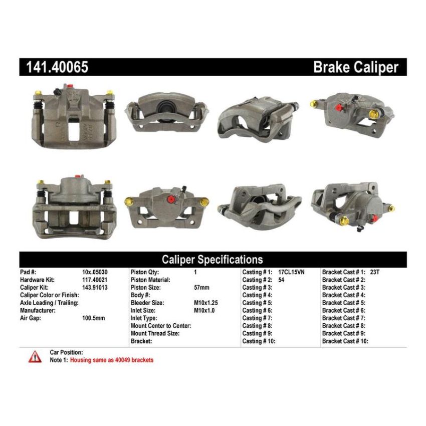 CENTRIC PARTS 141.40065 Centric Semi-Loaded Brake Caliper
