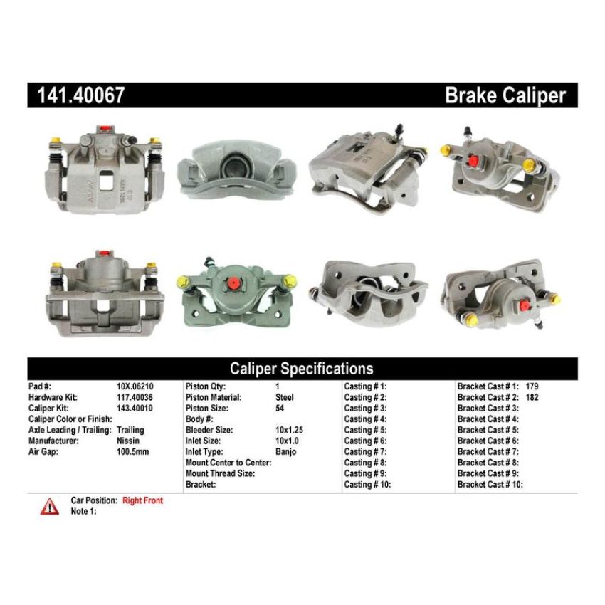 CENTRIC PARTS 141.40067 Centric Semi-Loaded Brake Caliper