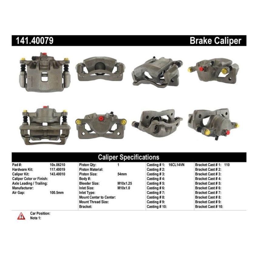 CENTRIC PARTS 141.40079 Centric Semi-Loaded Brake Caliper