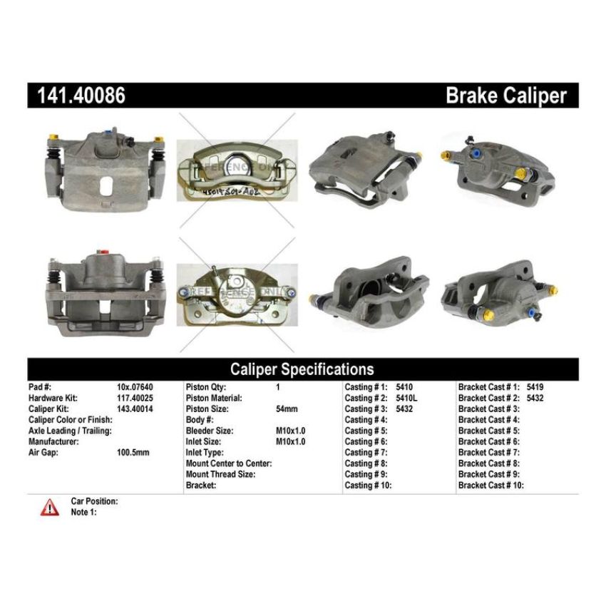 CENTRIC PARTS 141.40086 Centric Semi-Loaded Brake Caliper