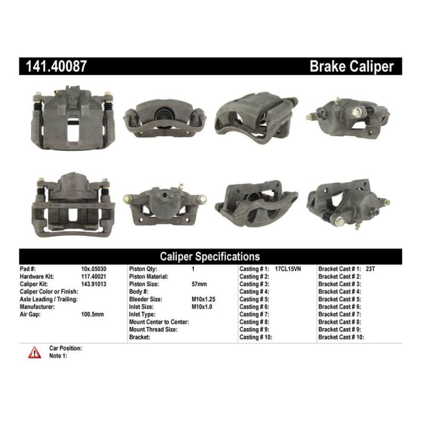 CENTRIC PARTS 141.40087 Centric Semi-Loaded Brake Caliper