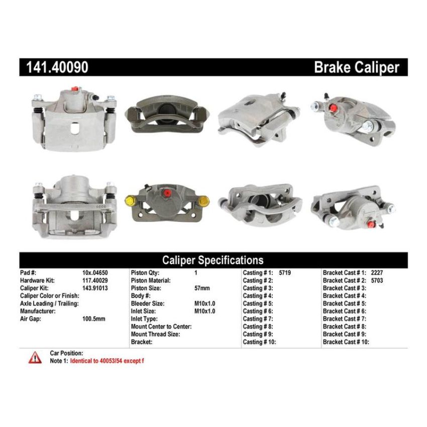 CENTRIC PARTS 141.40090 Centric Semi-Loaded Brake Caliper
