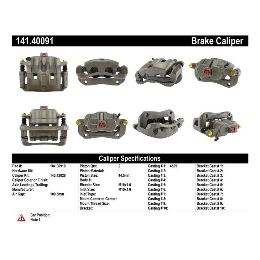 CENTRIC PARTS 141.40091 Centric Semi-Loaded Brake Caliper