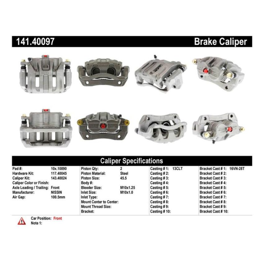 CENTRIC PARTS 141.40097 Centric Semi-Loaded Brake Caliper