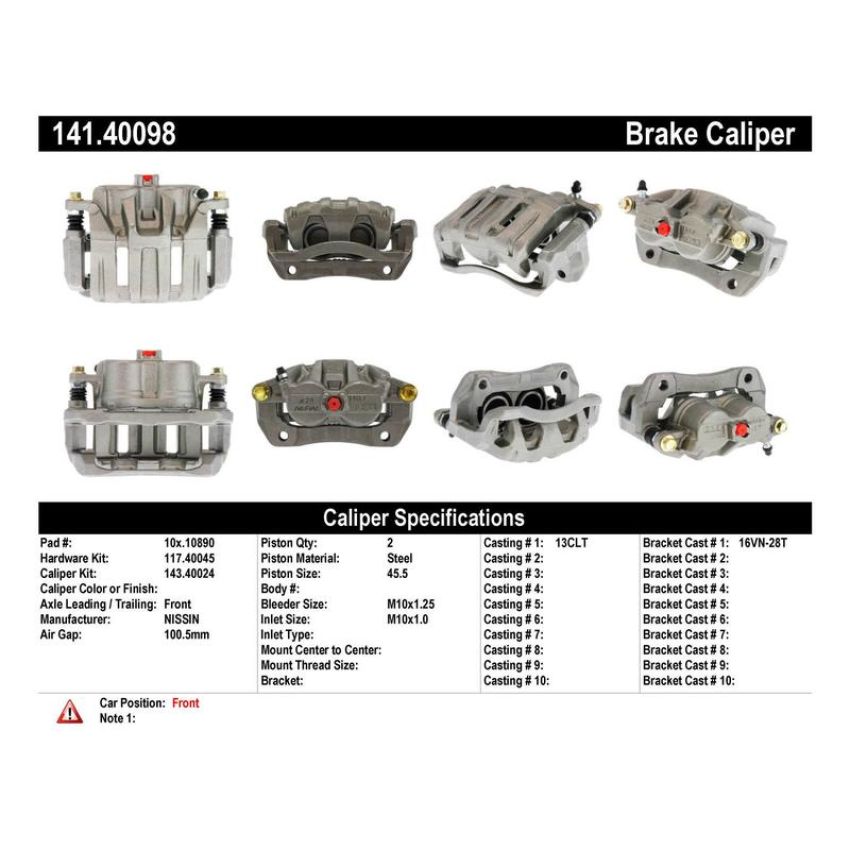 CENTRIC PARTS 141.40098 Centric Semi-Loaded Brake Caliper