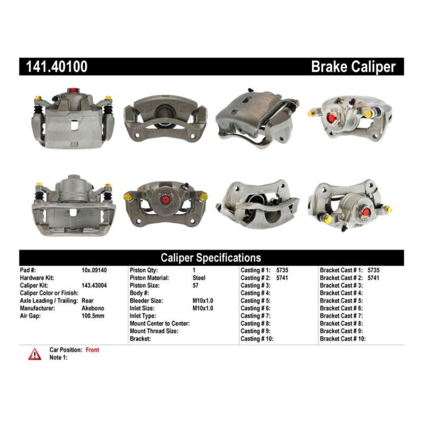 CENTRIC PARTS 141.40100 Centric Semi-Loaded Brake Caliper