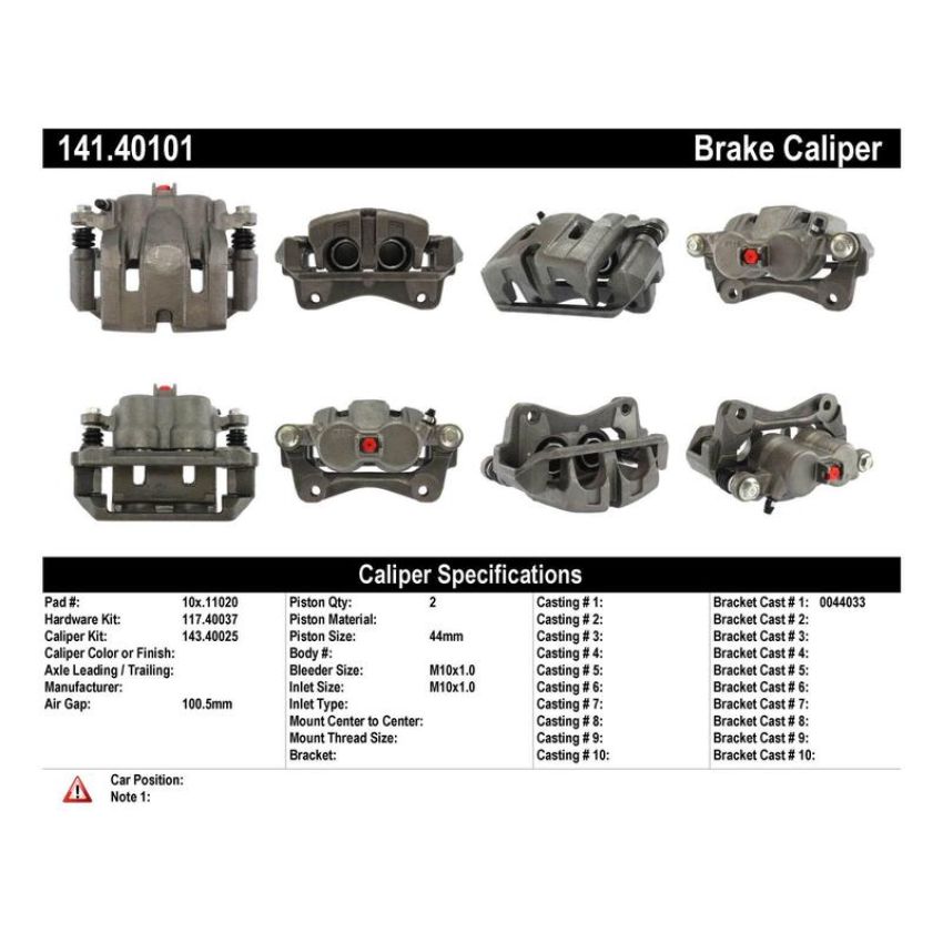 CENTRIC PARTS 141.40101 Centric Semi-Loaded Brake Caliper