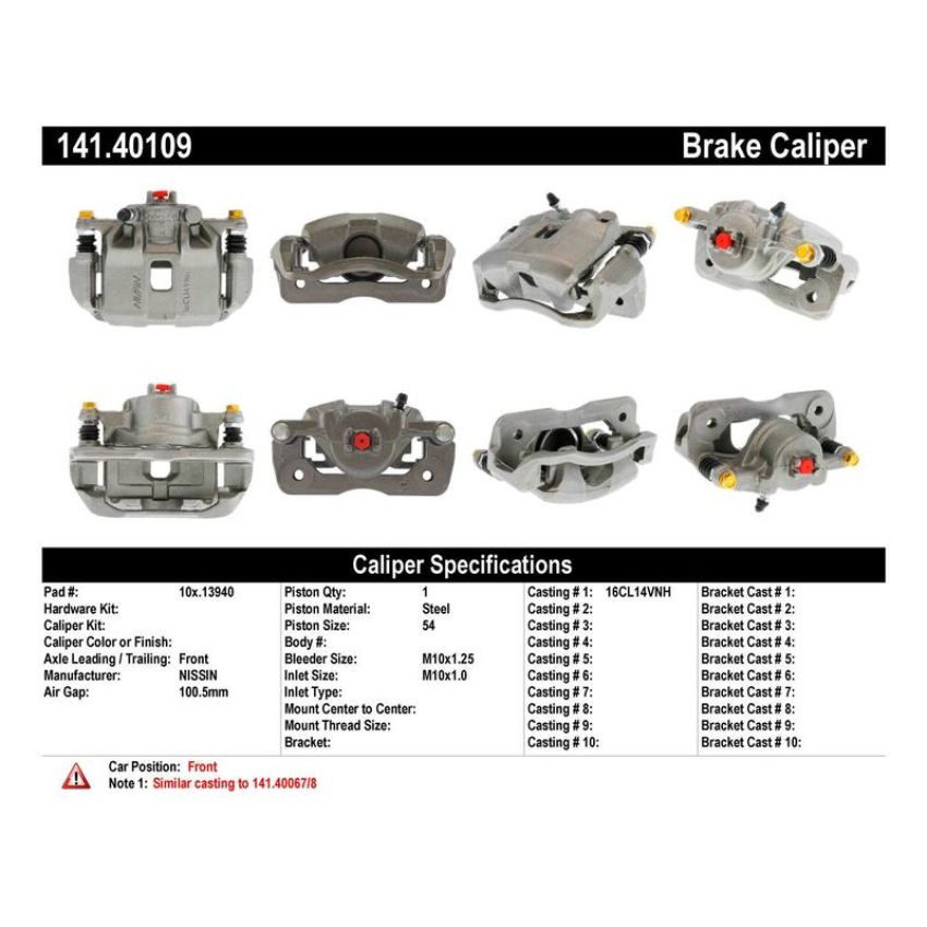 CENTRIC PARTS 141.40109 Centric Semi-Loaded Brake Caliper