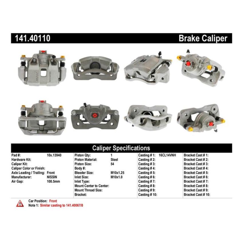 CENTRIC PARTS 141.40110 Centric Semi-Loaded Brake Caliper