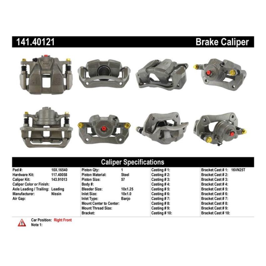 CENTRIC PARTS 141.40121 Centric Semi-Loaded Brake Caliper