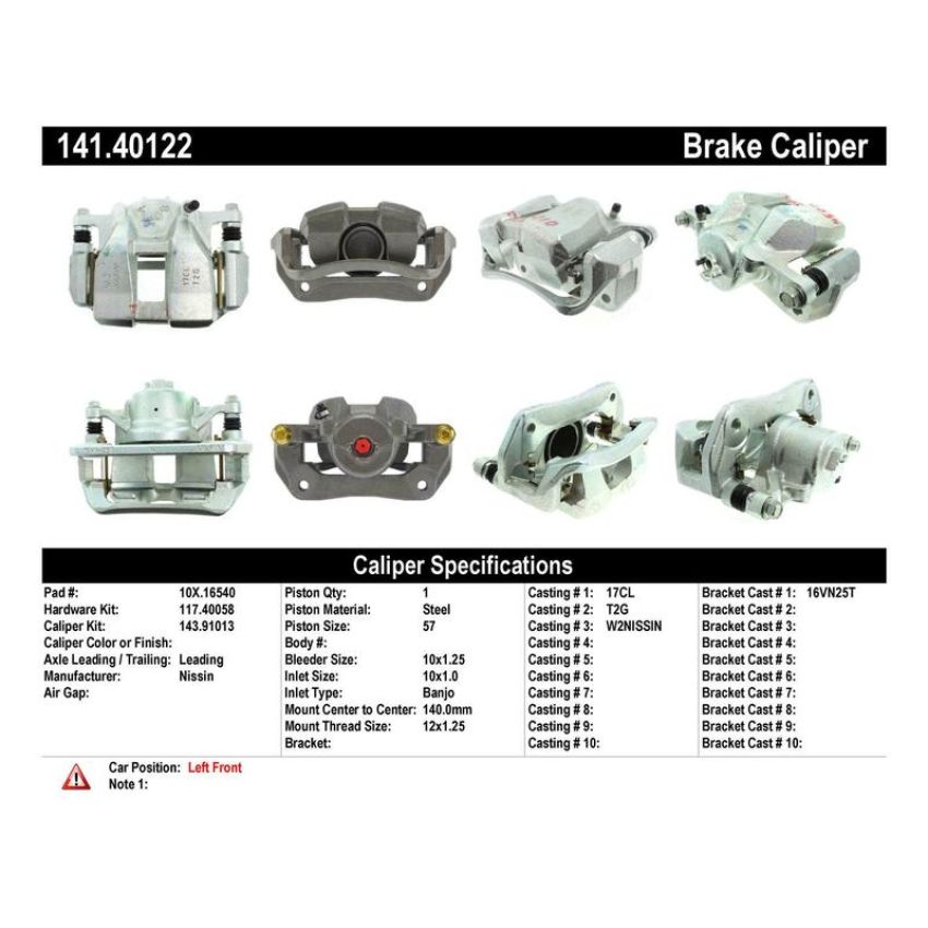 CENTRIC PARTS 141.40122 Centric Semi-Loaded Brake Caliper