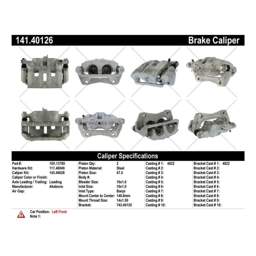 CENTRIC PARTS 141.40126 Centric Semi-Loaded Brake Caliper