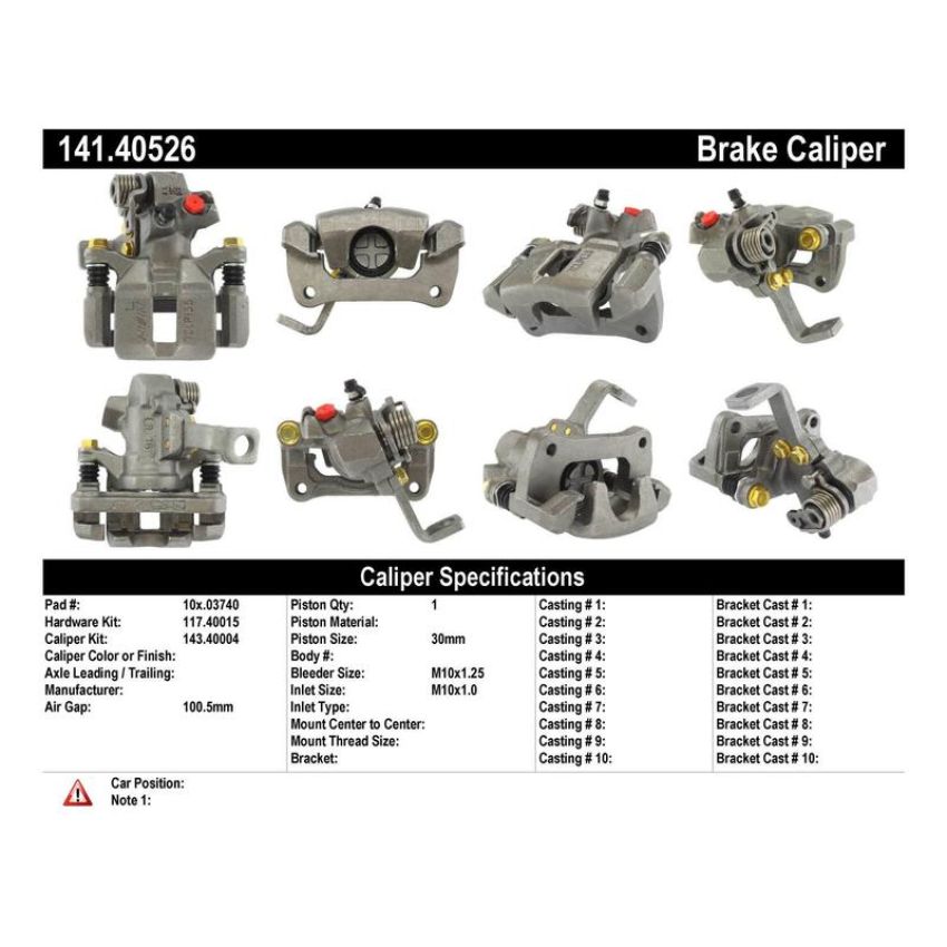 CENTRIC PARTS 141.40526 Centric Semi-Loaded Brake Caliper