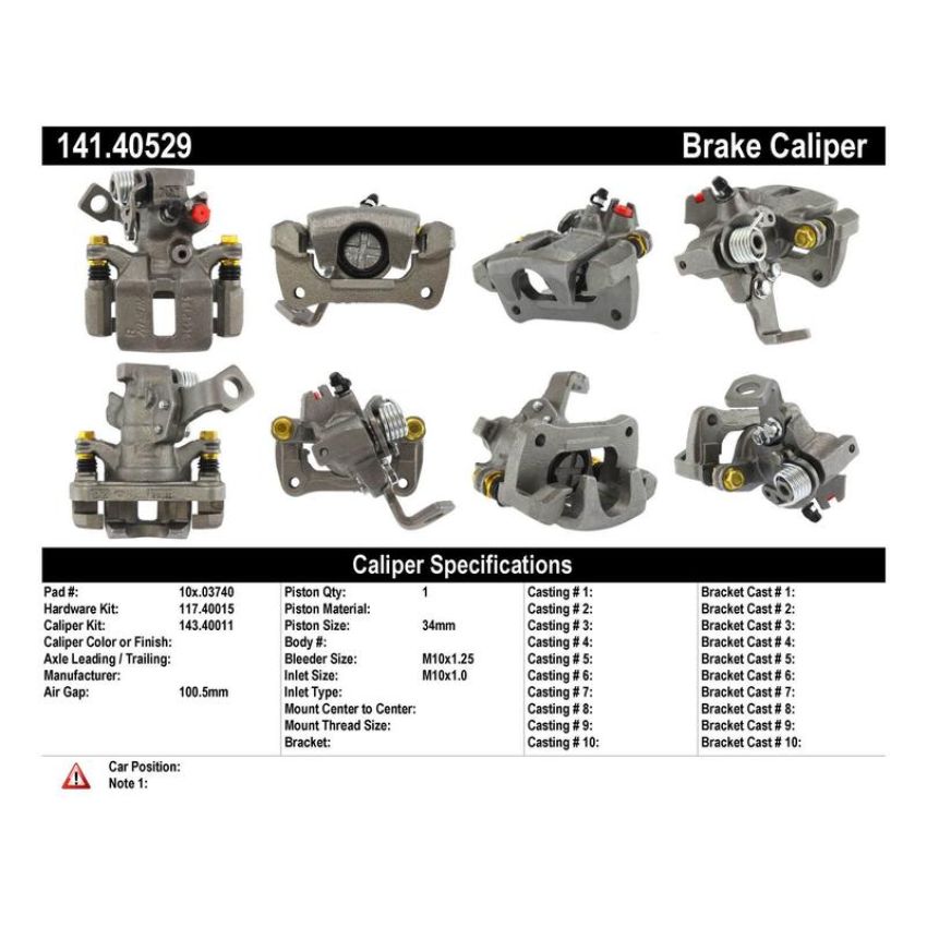 CENTRIC PARTS 141.40529 Centric Semi-Loaded Brake Caliper