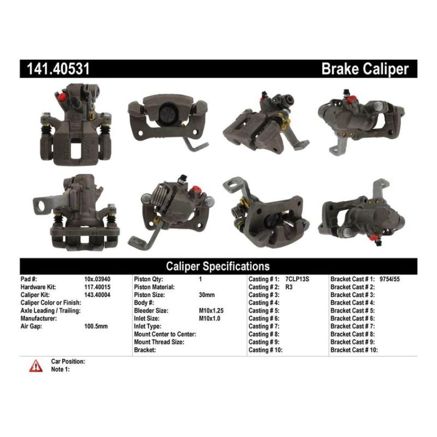 CENTRIC PARTS 141.40531 Centric Semi-Loaded Brake Caliper