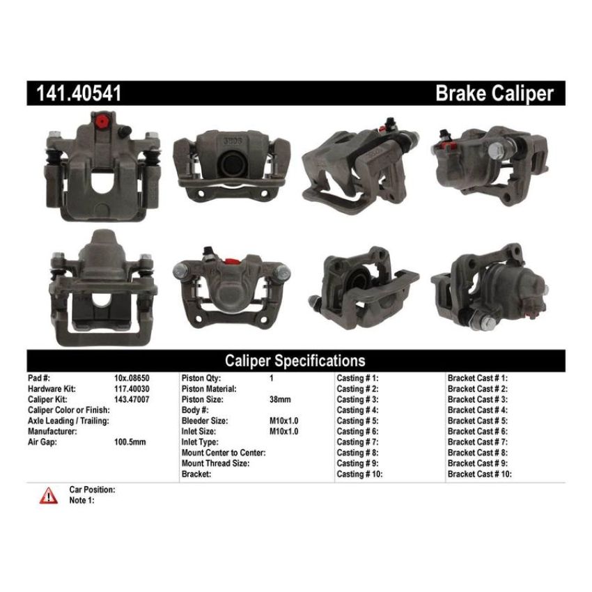 CENTRIC PARTS 141.40541 Centric Semi-Loaded Brake Caliper