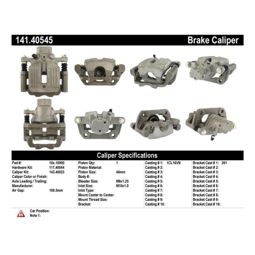 CENTRIC PARTS 141.40545 Centric Semi-Loaded Brake Caliper