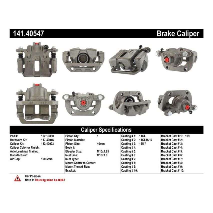 CENTRIC PARTS 141.40547 Centric Semi-Loaded Brake Caliper