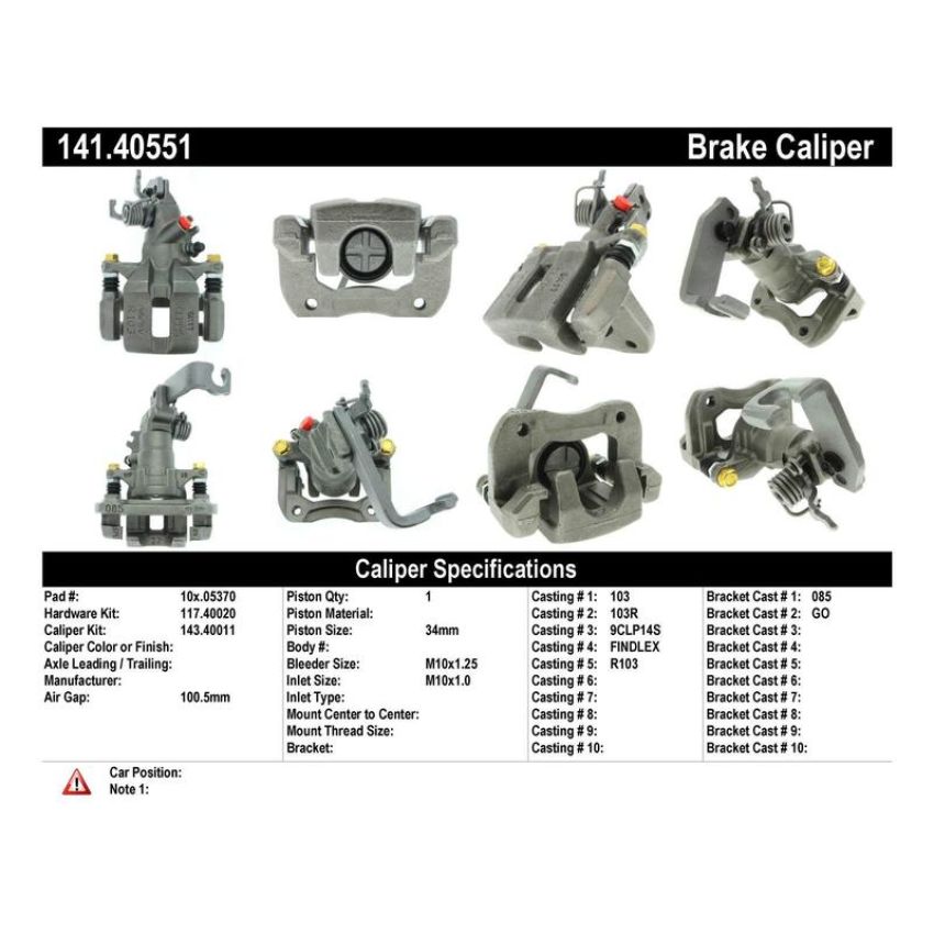 CENTRIC PARTS 141.40551 Centric Semi-Loaded Brake Caliper