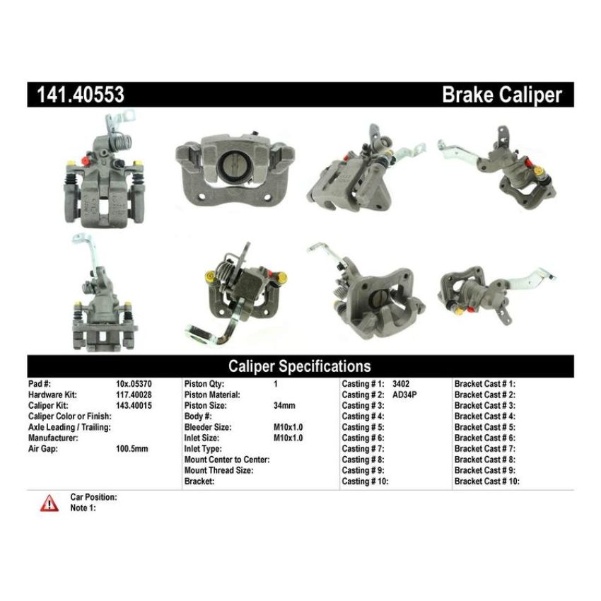 CENTRIC PARTS 141.40553 Centric Semi-Loaded Brake Caliper