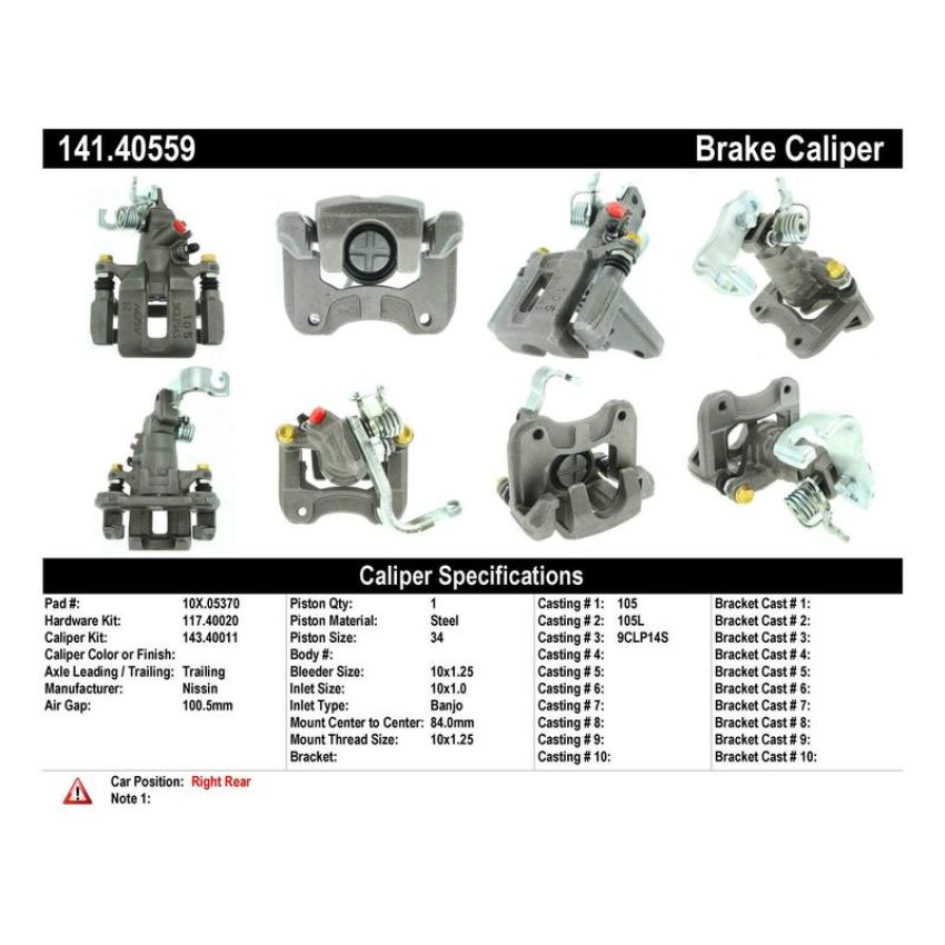 CENTRIC PARTS 141.40559 Centric Semi-Loaded Brake Caliper