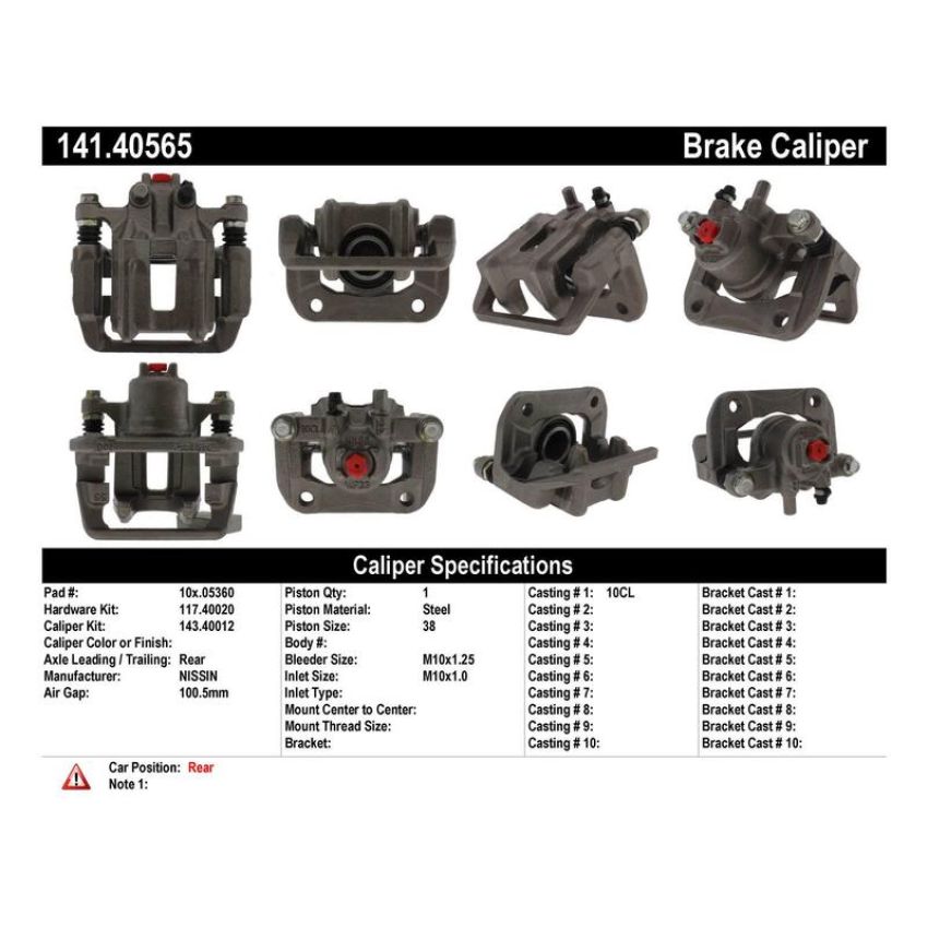 CENTRIC PARTS 141.40565 Centric Semi-Loaded Brake Caliper