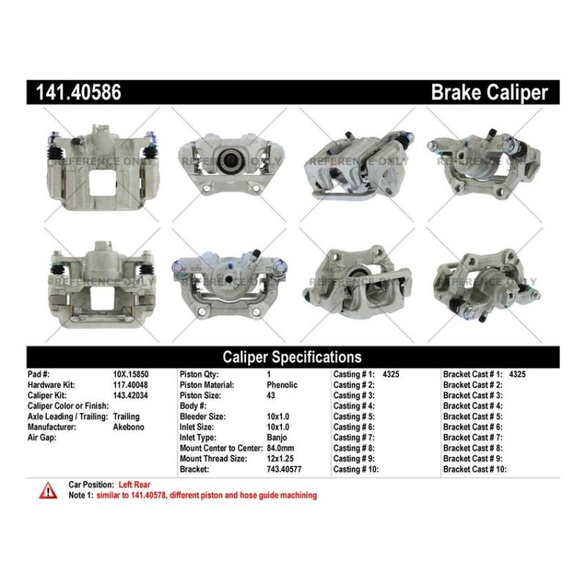CENTRIC PARTS 141.40586 Centric Semi-Loaded Brake Caliper