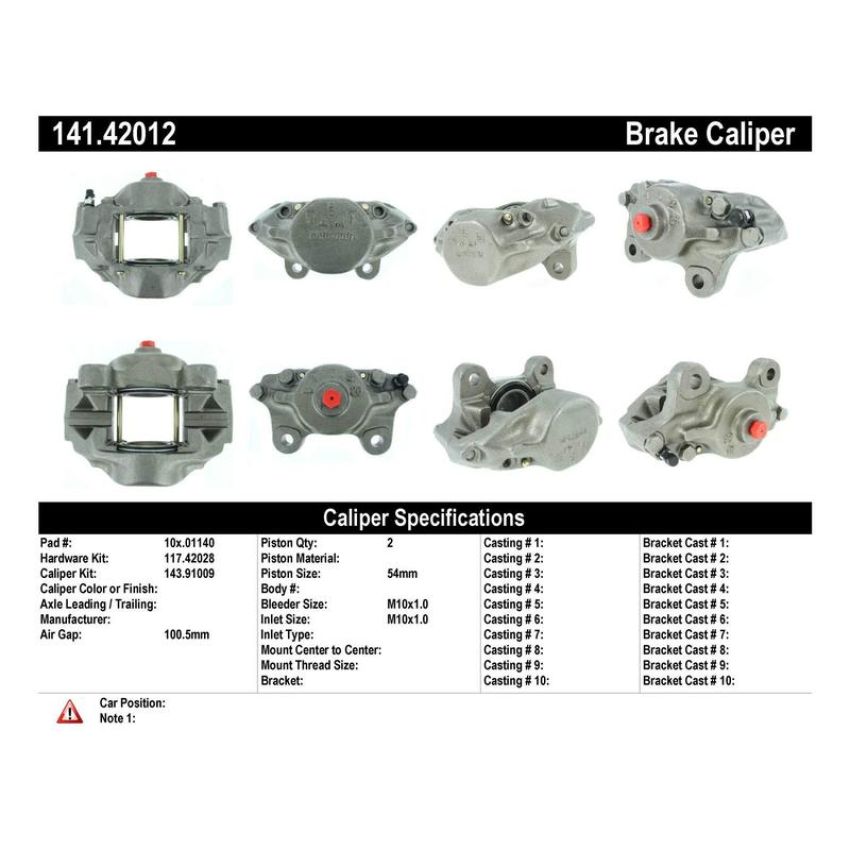 CENTRIC PARTS 141.42012 Centric Semi-Loaded Brake Caliper