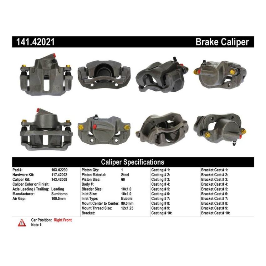 CENTRIC PARTS 141.42021 Centric Semi-Loaded Brake Caliper