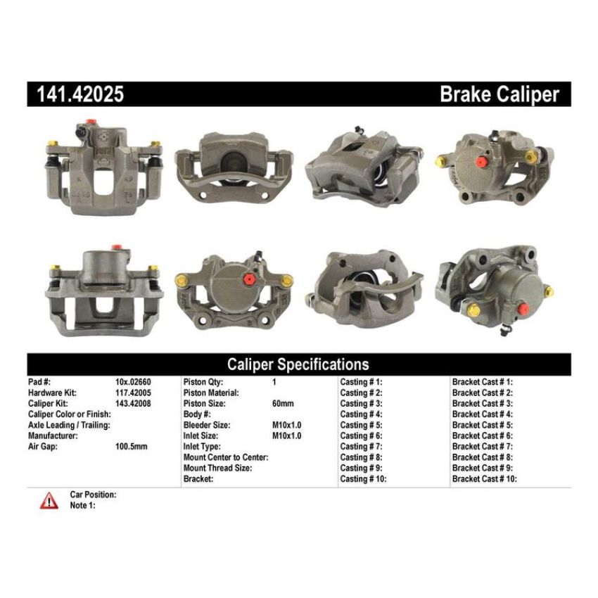 CENTRIC PARTS 141.42025 Centric Semi-Loaded Brake Caliper