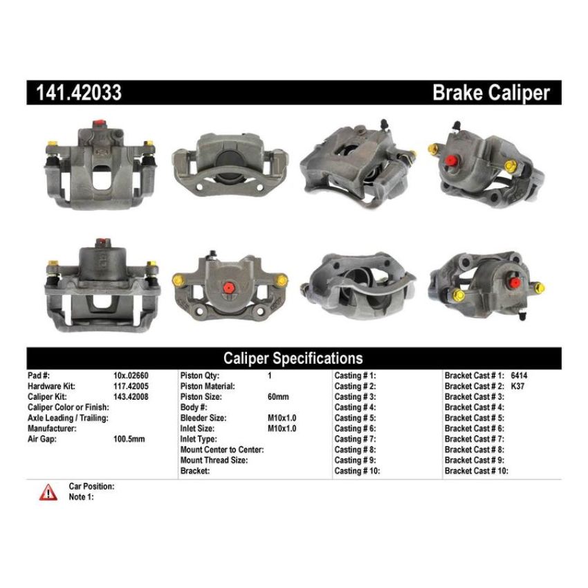 CENTRIC PARTS 141.42033 Centric Semi-Loaded Brake Caliper