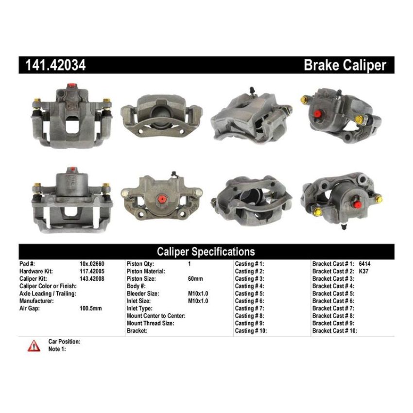 CENTRIC PARTS 141.42034 Centric Semi-Loaded Brake Caliper