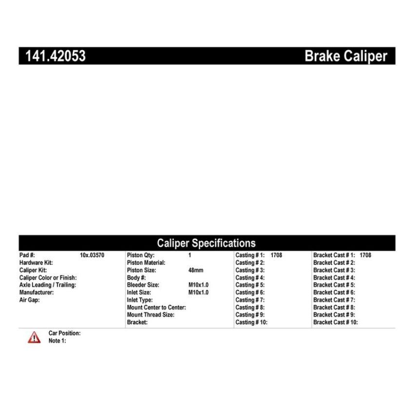CENTRIC PARTS 141.42053 Centric Semi-Loaded Brake Caliper