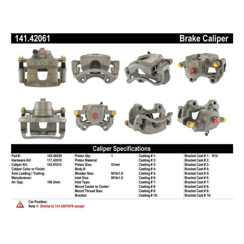 CENTRIC PARTS 141.42061 Centric Semi-Loaded Brake Caliper