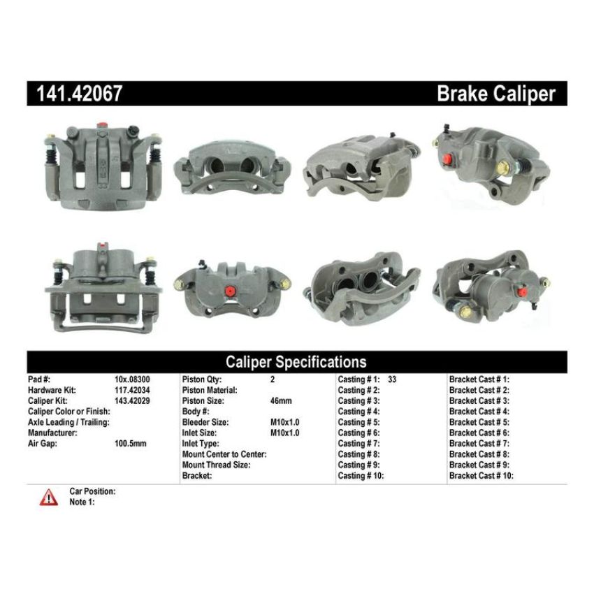 CENTRIC PARTS 141.42067 Centric Semi-Loaded Brake Caliper