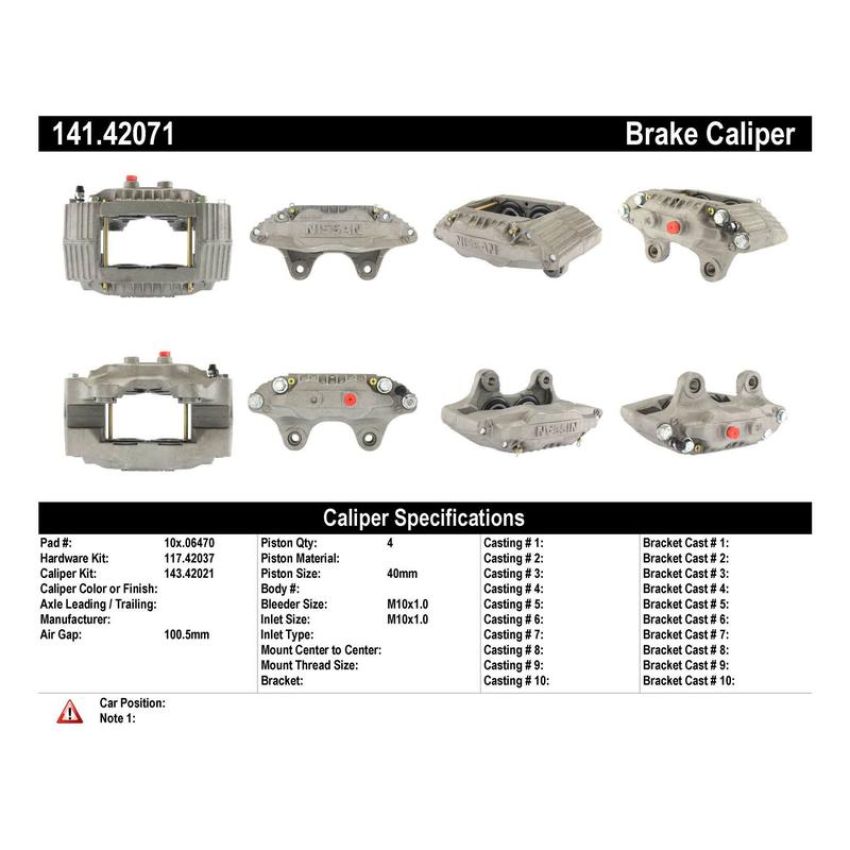 CENTRIC PARTS 141.42071 Centric Semi-Loaded Brake Caliper