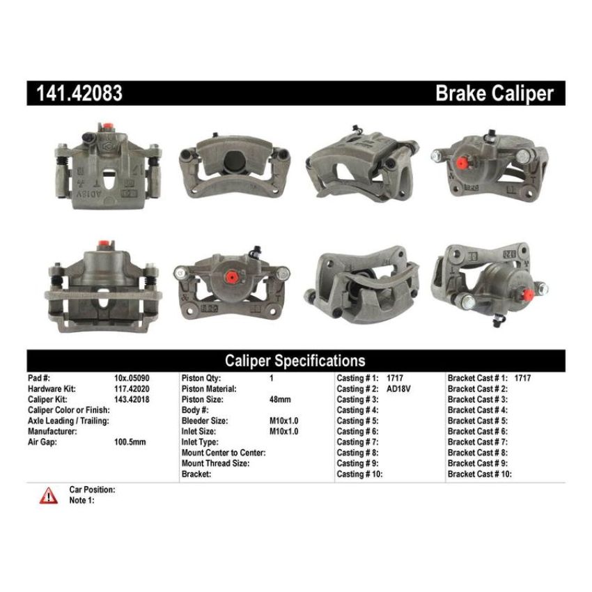 CENTRIC PARTS 141.42083 Centric Semi-Loaded Brake Caliper