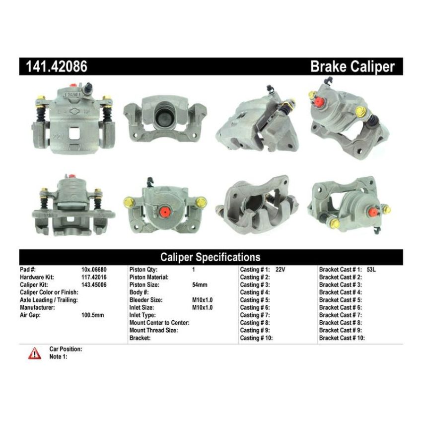 CENTRIC PARTS 141.42086 Centric Semi-Loaded Brake Caliper