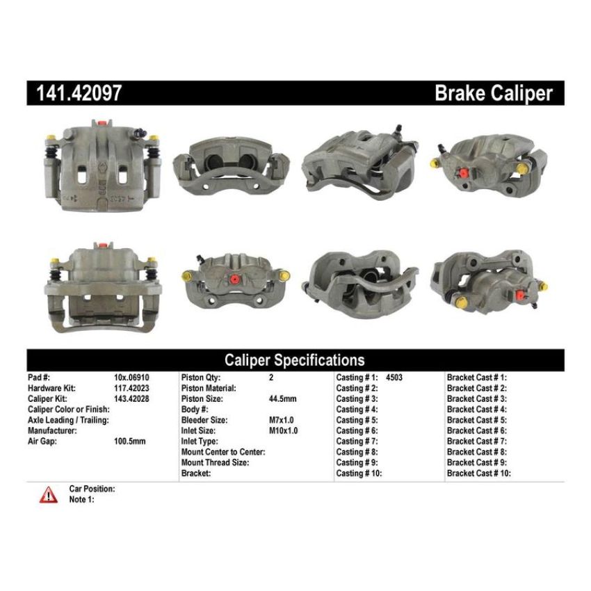 CENTRIC PARTS 141.42097 Centric Semi-Loaded Brake Caliper