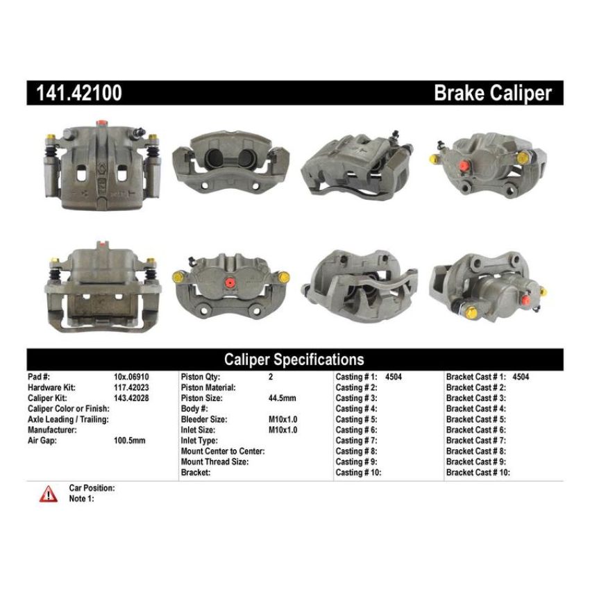 CENTRIC PARTS 141.42100 Centric Semi-Loaded Brake Caliper