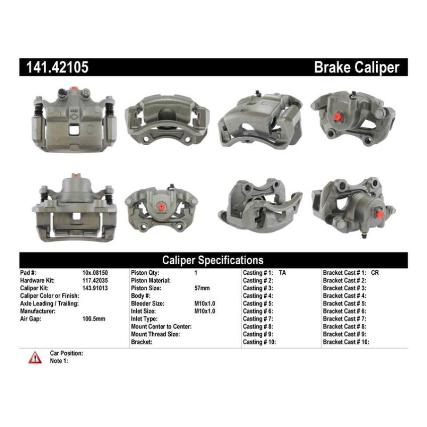 CENTRIC PARTS 141.42105 Centric Semi-Loaded Brake Caliper