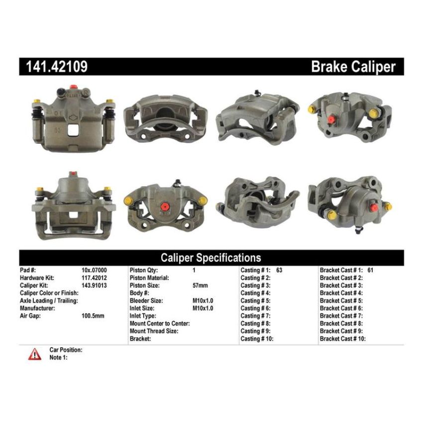 CENTRIC PARTS 141.42109 Centric Semi-Loaded Brake Caliper