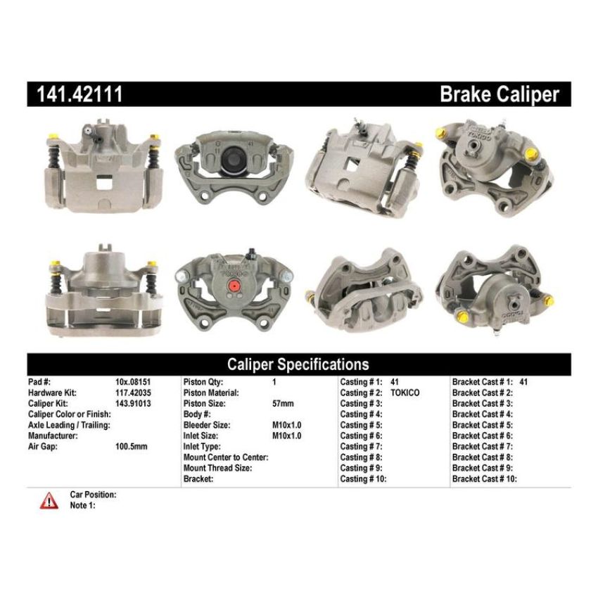 CENTRIC PARTS 141.42111 Centric Semi-Loaded Brake Caliper