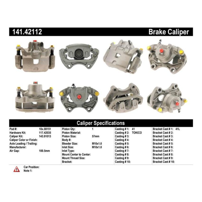 CENTRIC PARTS 141.42112 Centric Semi-Loaded Brake Caliper