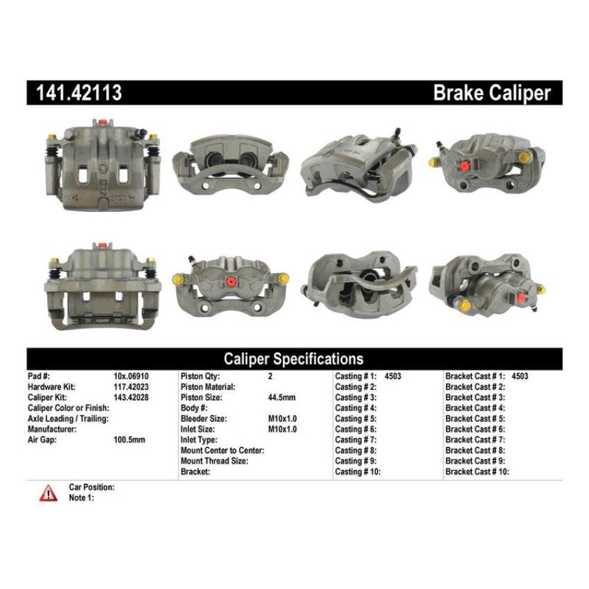 CENTRIC PARTS 141.42113 Centric Semi-Loaded Brake Caliper