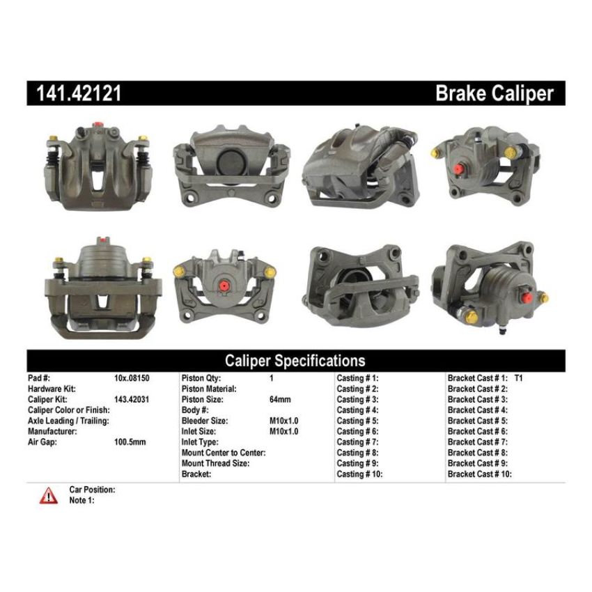 CENTRIC PARTS 141.42121 Centric Semi-Loaded Brake Caliper