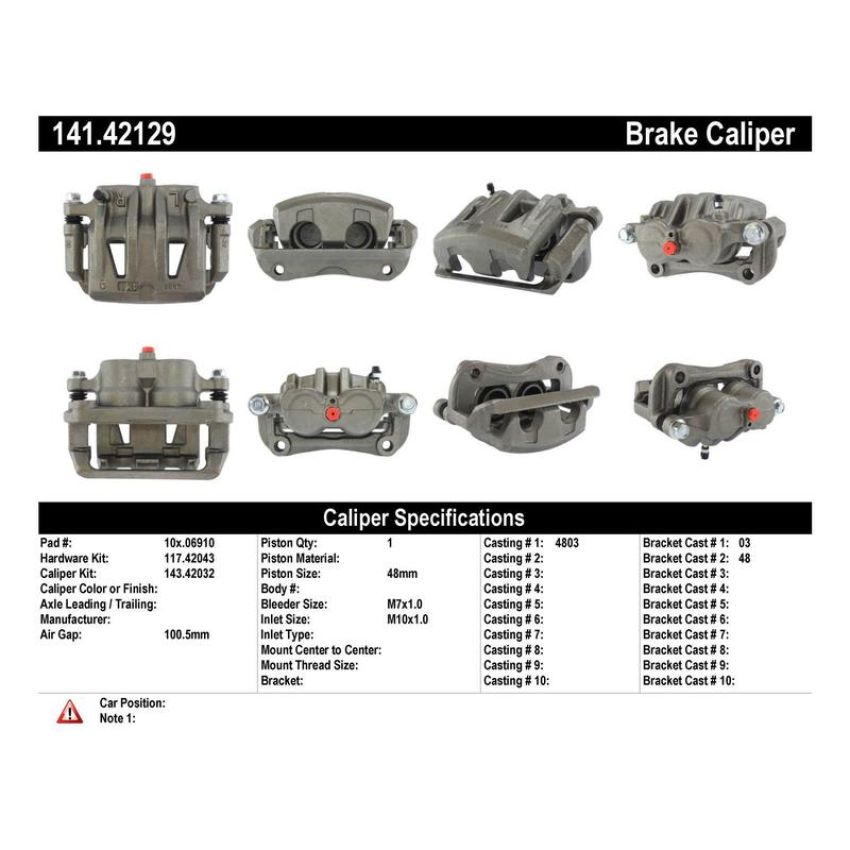 CENTRIC PARTS 141.42129 Centric Semi-Loaded Brake Caliper