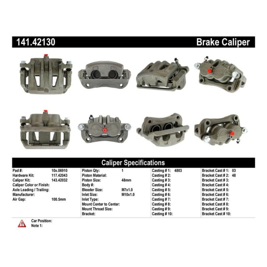 CENTRIC PARTS 141.42130 Centric Semi-Loaded Brake Caliper