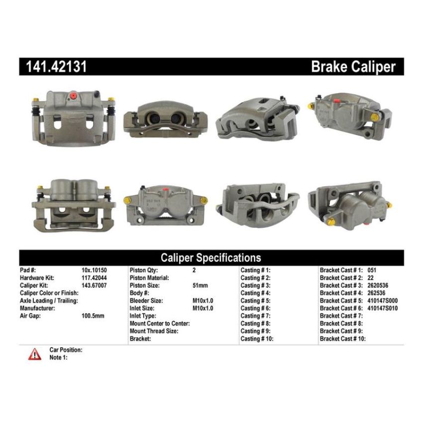 CENTRIC PARTS 141.42131 Centric Semi-Loaded Brake Caliper with New Phenolic Pistons